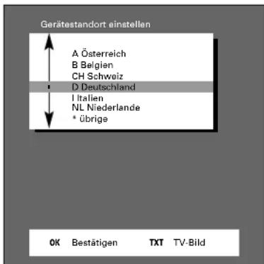 GRUNDIG SYDNEY 100 SE 7021 IDTV-PIP - Gerätestandort (Land) einstellen - 2