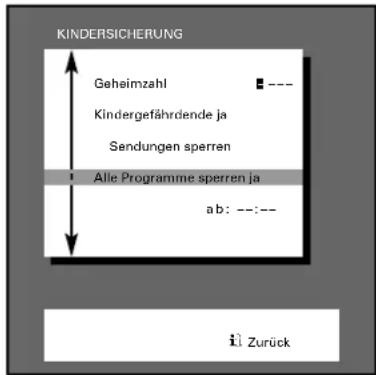 GRUNDIG SYDNEY 100 SE 7021 IDTV-PIP - Alle Programme sperren - 3