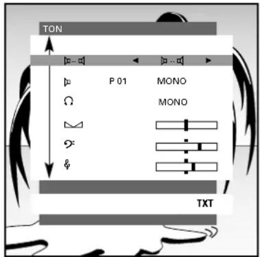 GRUNDIG ST 72 860 TOP - »Ton« Menü aufrufen - 1