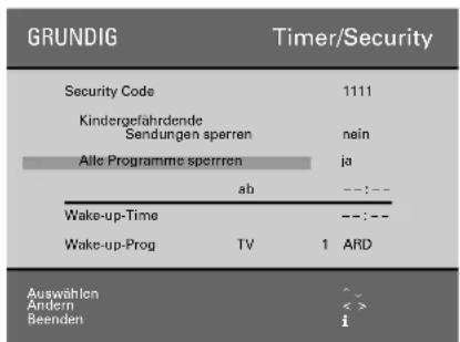 GRUNDIG ST 70 755 TOP LOG - Timer/Security-Funktionen - 11