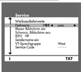 GRUNDIG ST 70 743 - Einblendung des Sendernamens ein-/ausschalten - 1