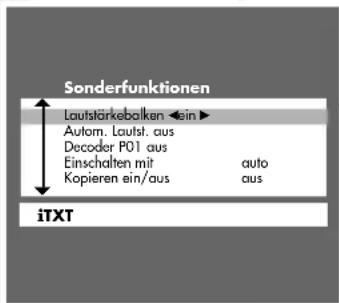 GRUNDIG ST 70 743 - Lautstärkebalken aus-/einschalten - 1