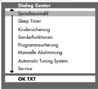 GRUNDIG ST 70 743 - Komfortfunktionen mit dem Menü »Sonderfunktionen« - 1