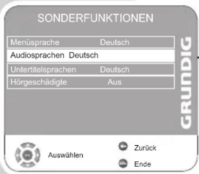 GRUNDIG Vision 2 22-2940 T DVD - Sprachbezogene Einstellungen - 1