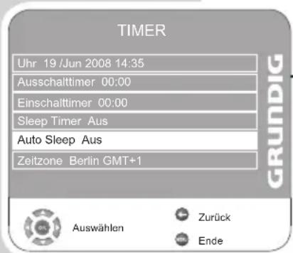 GRUNDIG Vision 2 22-2940 T DVD - Automatische Abschaltung (Auto Sleep) - 1