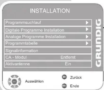 GRUNDIG Vision 2 22-2940 T DVD - Programmtabelle aufrufen - 1