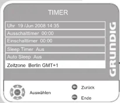 GRUNDIG Vision 2 22-2940 T DVD - Zeitzone einstellen - 1