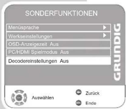 GRUNDIG Vision 2 22-2940 T DVD - Programmplatz für einen Decoder aktivieren - 1