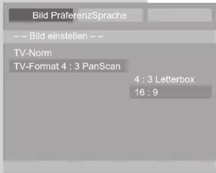 GRUNDIG Vision 2 22-2940 T DVD - TV Format Ihres Fernsehgerätes wählen - 1