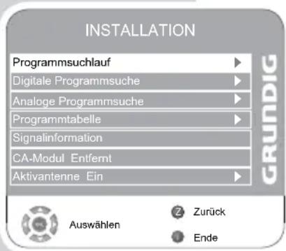 GRUNDIG Vision 6 37 6951 T - Alle Digitale Fernseh-Programme mit dem Suchlauf einstellen - 1