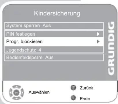 GRUNDIG Vision 6 37 6951 T - Fernsehprogramme blockieren - 1