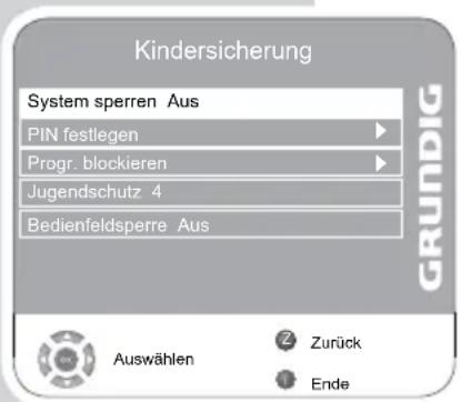 GRUNDIG Vision 6 37 6951 T - System sperren - 1