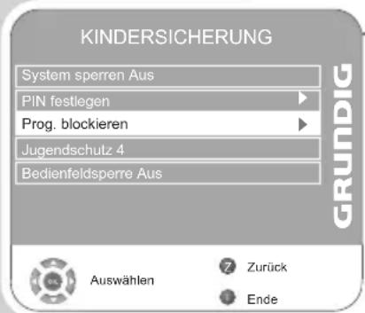GRUNDIG Vision 6 37 6950 T - Fernseh-Programm sperren - 1
