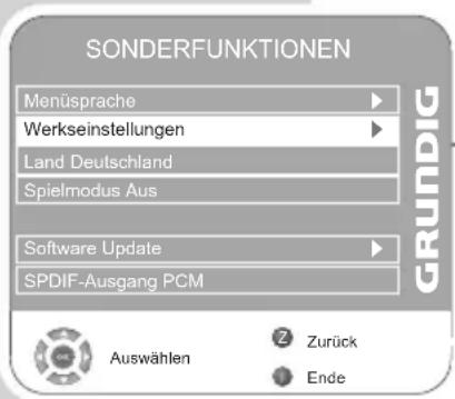 GRUNDIG Vision 6 37 6950 T - Fernsehgerät in den Auslieferungszustand zurücksetzen - 1