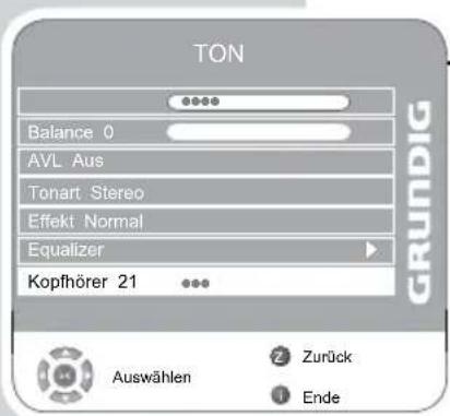GRUNDIG Vision 6 32 6950 T - Kopfhörer-Audioinstellungen auswählen - 1