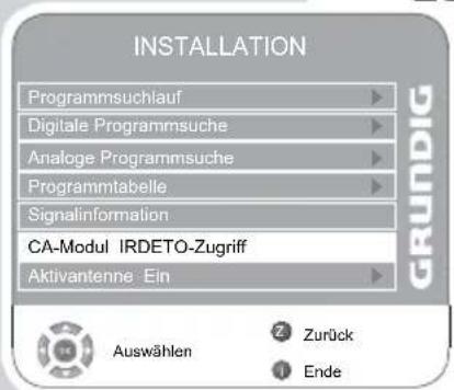 GRUNDIG Vision 6 32 6950 T - Zugriffskontrolle für CA-Modul und Smartcard - 1