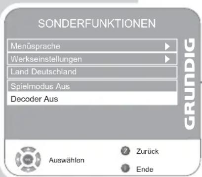 GRUNDIG Vision 6 26 6932 T ECO - Programmplatz für einen Decoder aktivieren - 1