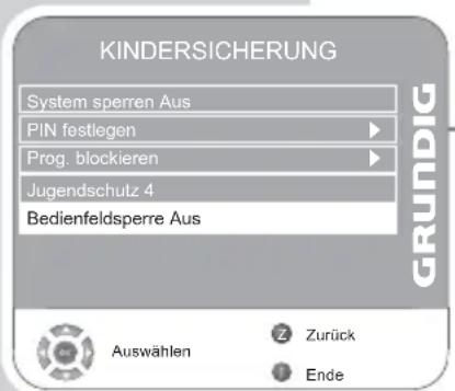 GRUNDIG Vision 6 26 6932 T ECO - Bedienfeldsperre (Kindersicherung) - 1
