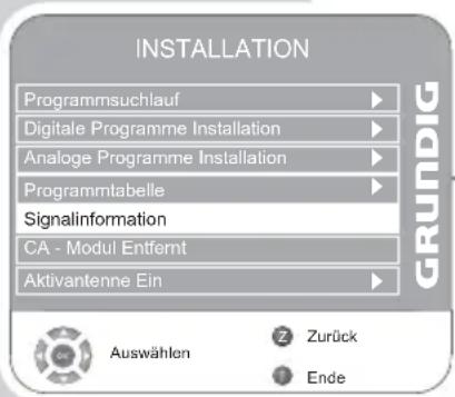 GRUNDIG Vision 6 26 6932 T ECO - Signalinformationen einblenden - 1
