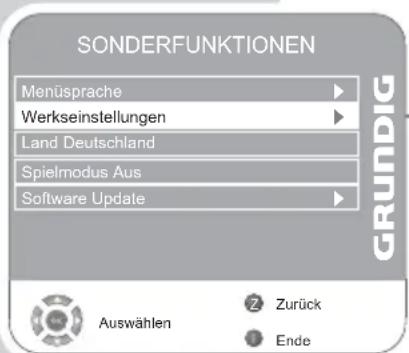 GRUNDIG Vision 6 26 6932 T ECO - Fernsehgerät in den Auslieferungszustand zurücksetzen - 1