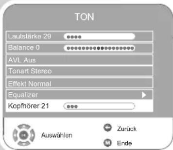 GRUNDIG Vision 6 22 6930 T - Ton-Einstellungen für den Kopfhörer wählen - 1