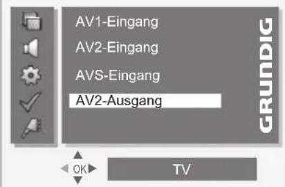 GRUNDIG Vision 4 37 5960 - Signal am Euro-AV 2-Ausgang wählen - 1