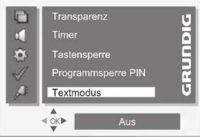 GRUNDIG Vision 4 37 5960 - Textmodus ein- ausschalten - 1