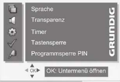 GRUNDIG Vision 4 37 5960 - Komfortfunktionen mit dem Menü »FUNKTIONEN« - 1