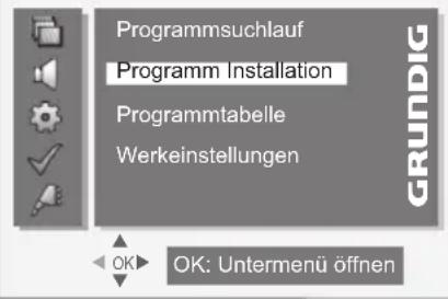 GRUNDIG Vision 4 37 5960 - Fernseh-Programme mit dem Suchlauf einstellen - 1