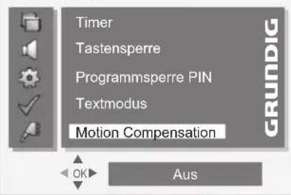 GRUNDIG Vision 4 37 5960 - Motion Compensation ein- ausschalten - 1