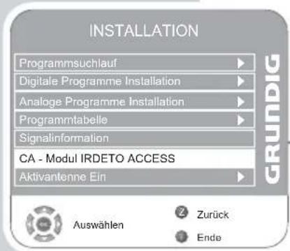 GRUNDIG Vision 4 26 4831 T - Zugangskontrolle für CA-Modul und die Smartcard - 1