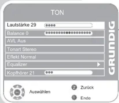 GRUNDIG Vision 4 26 4831 T - Ton-Einstellungen - 1