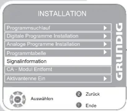GRUNDIG Vision 4 26 4831 T - Signalinformationen einblenden - 1