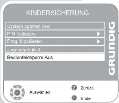 GRUNDIG Vision 4 26 4831 T - Bedienfeldsperre (Kindersicherung) - 1
