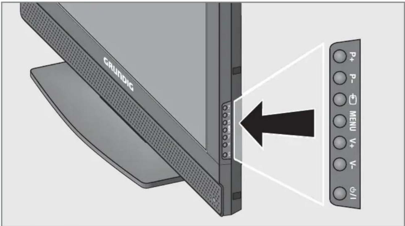 GRUNDIG Vision 4 26 4831 T - Die Bedienelemente und die Anschlüsse des Fernsehgerätes - 1