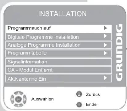 GRUNDIG Vision 4 26 4831 T - Alle Digitale Fernseh-Programme mit dem Suchlauf einstellen - 1