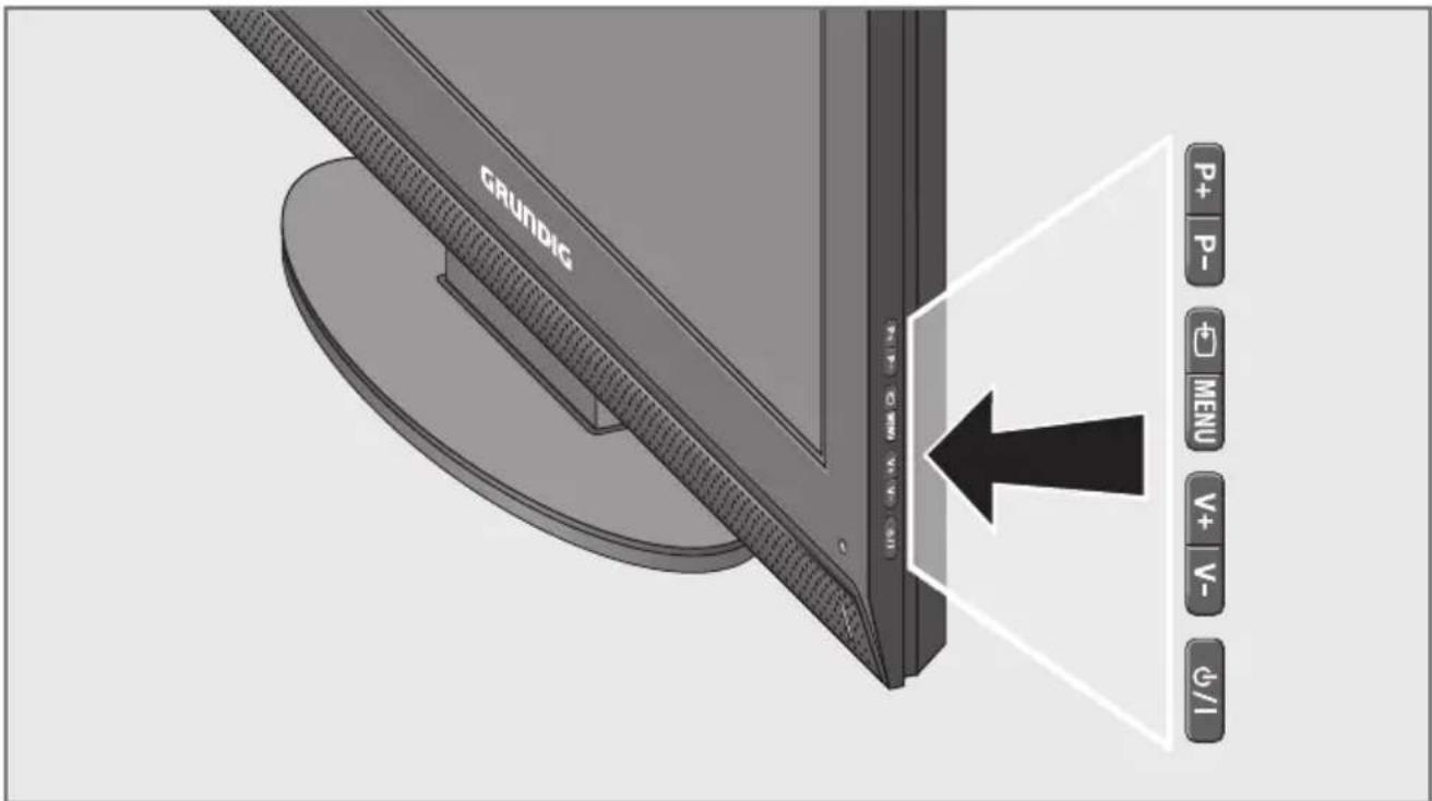 GRUNDIG Toronto 37 7830 T - Die Bedienelemente und die Anschlüsse des Fernsehgerätes - 1