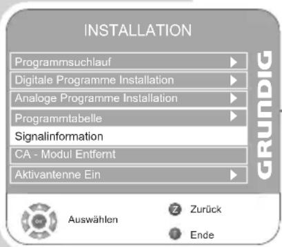 GRUNDIG Toronto 32 7931 T - Signalinformationen einblenden - 1