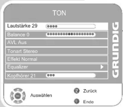 GRUNDIG Toronto 32 7931 T - Ton-Einstellungen - 1