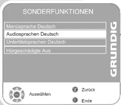 GRUNDIG Toronto 32 7931 T - Sprachbezogene Einstellungen - 1