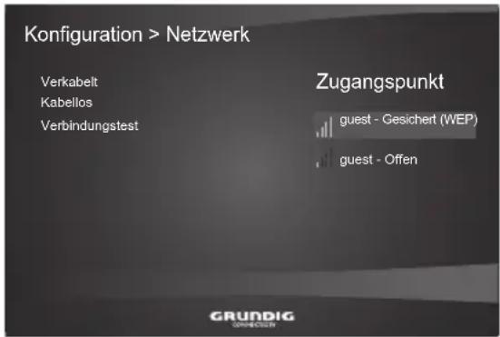 GRUNDIG New York 46 3D WEB - Anmeldung am Router für den WLAN-Betrieb - 1