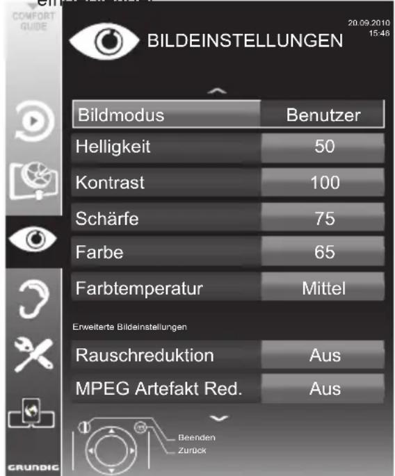 GRUNDIG New York 46 3D WEB - Bildeinstellungen - 1