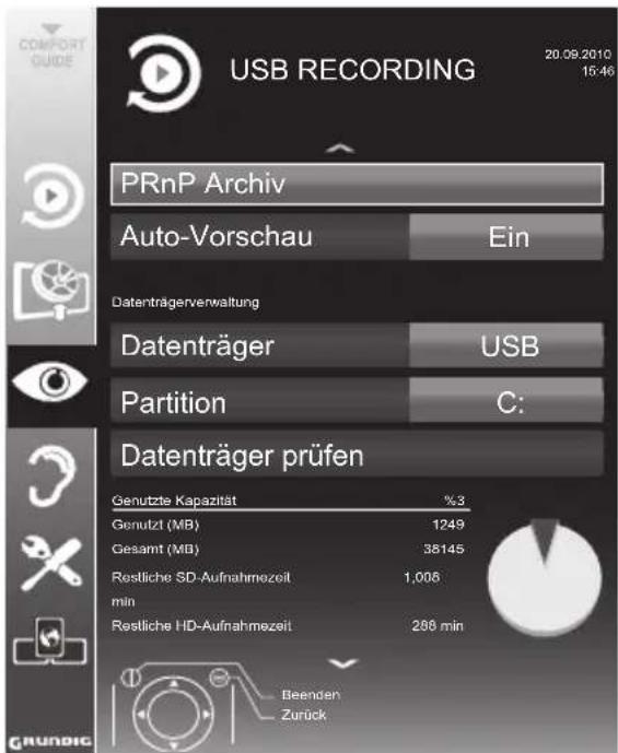 GRUNDIG New York 46 3D WEB - Menü anwählen - 1