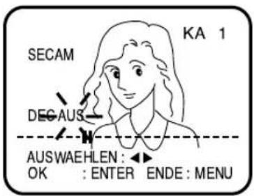 AKAI CTR21MTV - Beispiel: Einstellen des SAT1 auf Programmplatz 5. - 3