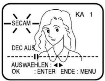 AKAI CTR21MTV - Beispiel: Einstellen des SAT1 auf Programmplatz 5. - 2