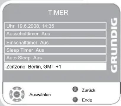 GRUNDIG Vision ECO 37 6950 T - Zeitzone festlegen - 2