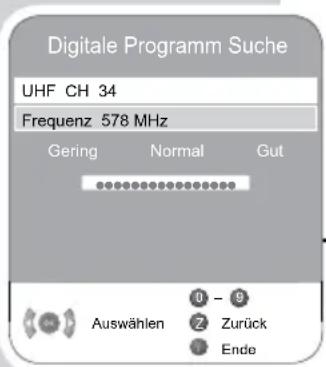 GRUNDIG Vision 7 37 7975 T C - Digitale Fernseh-Programme (terrestrische) einstellen – durch Eingabe der Kanalzahlen - 1