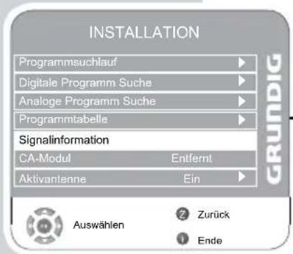 GRUNDIG Vision 7 37 7975 T C - Signalinformationen anzeigen - 1