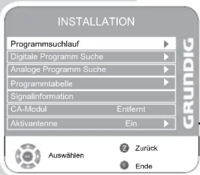 GRUNDIG Vision 7 37 7975 T C - Digitale Fernseh-Programme einstellen - 1