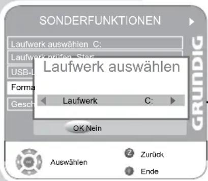 GRUNDIG Vision 7 37 7975 T C - Informationen über den externen Datenträger abrufen - 1